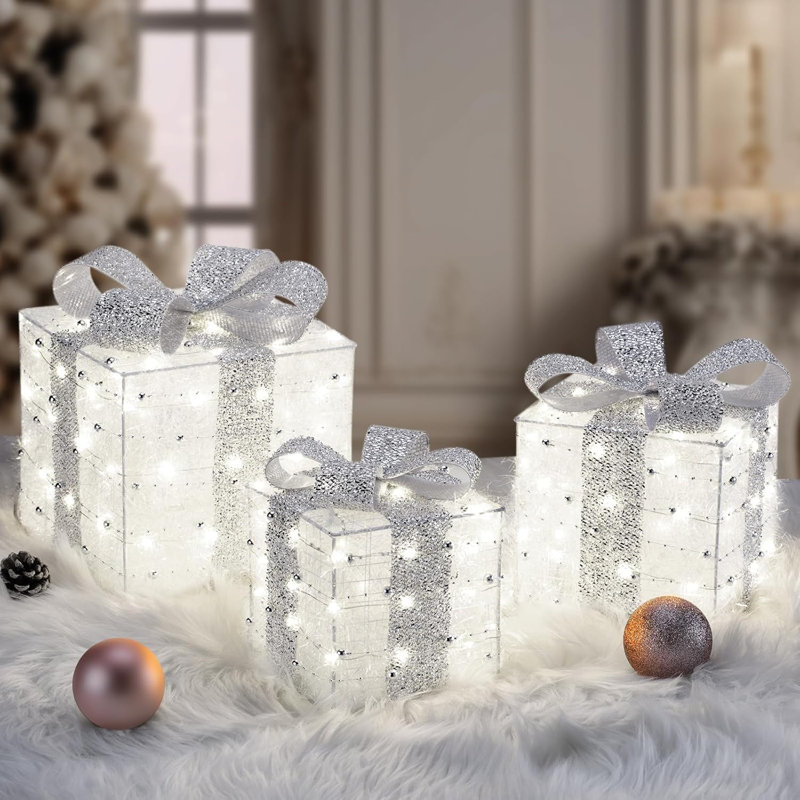 Lighted christmas boxes discount